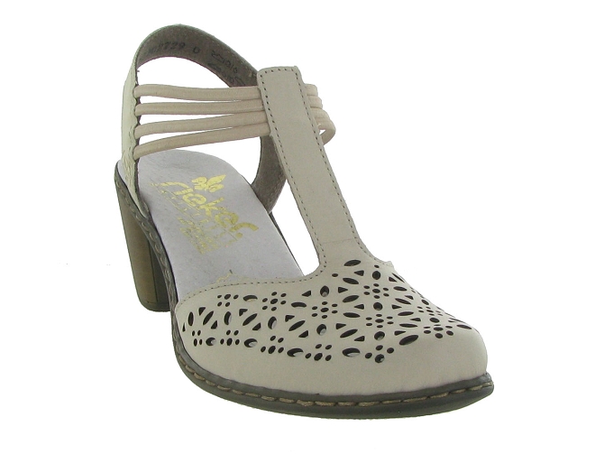 sandales et nu pieds - Confort - femme - Cuir - Beige - Rieker4947701_3
