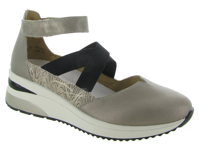 ballerines - Ballerine compensée - femme - Cuir - Argent - Remonte
