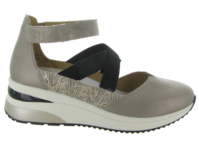 ballerines - Ballerine compensée - femme - Cuir - Argent - Remonte4948501_2