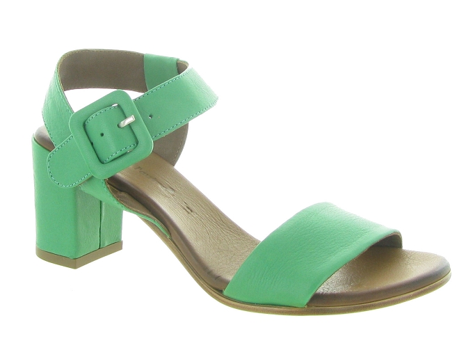 nu pieds - Cérémonie - femme - Cuir - Vert - Lune et lautre