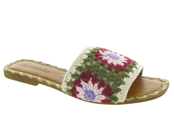 sandales et nu pieds - Mule Sabot - femme - Cuir - Vert - Donna lucca