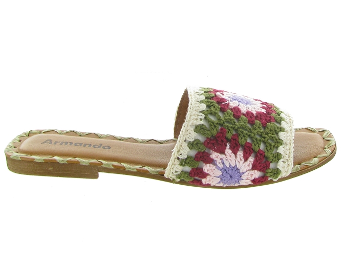 sandales et nu pieds - Mule Sabot - femme - Cuir - Vert - Donna lucca4956402_2