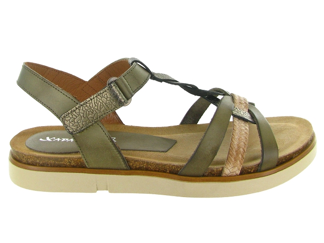 sandales et nu pieds - Confort - femme - Cuir - Kaki - Xapatan4959604_2