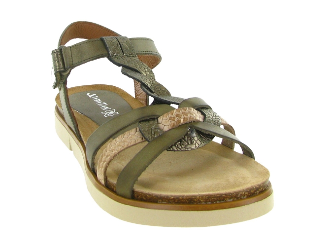sandales et nu pieds - Confort - femme - Cuir - Kaki - Xapatan4959604_3