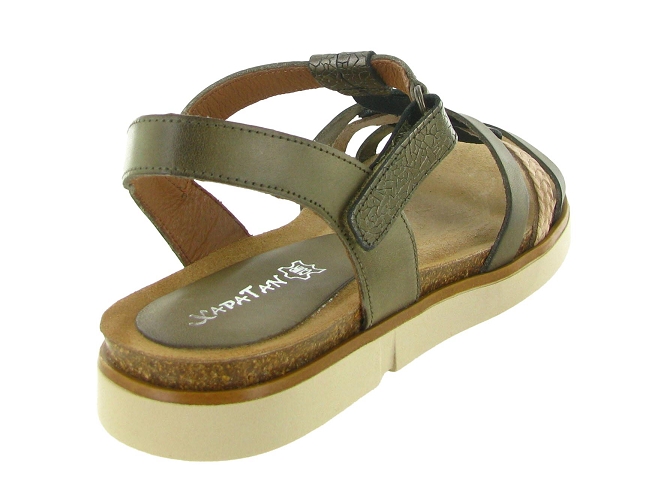 sandales et nu pieds - Confort - femme - Cuir - Kaki - Xapatan4959604_5