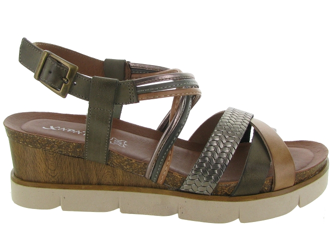 nu pieds - Casual - femme - Cuir - Kaki - Xapatan4959801_2