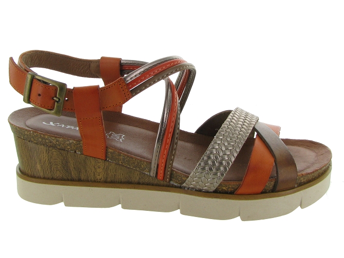sandales et nu pieds - Casual - femme - Cuir - Orange - Xapatan4959802_2