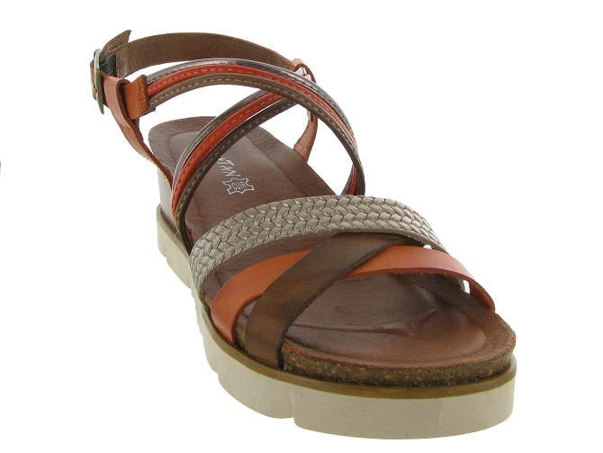 sandales et nu pieds - Casual - femme - Cuir - Orange - Xapatan4959802_3