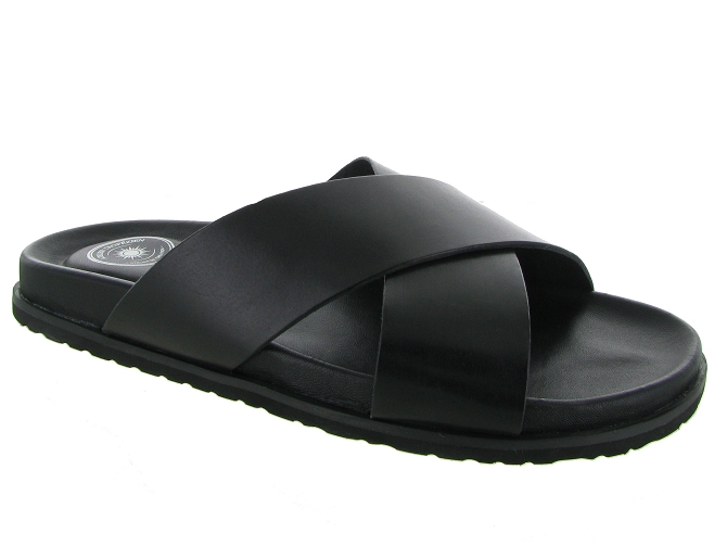 nu pieds - Mules et Tongs - homme - Cuir - Noir - Atelier tropezien