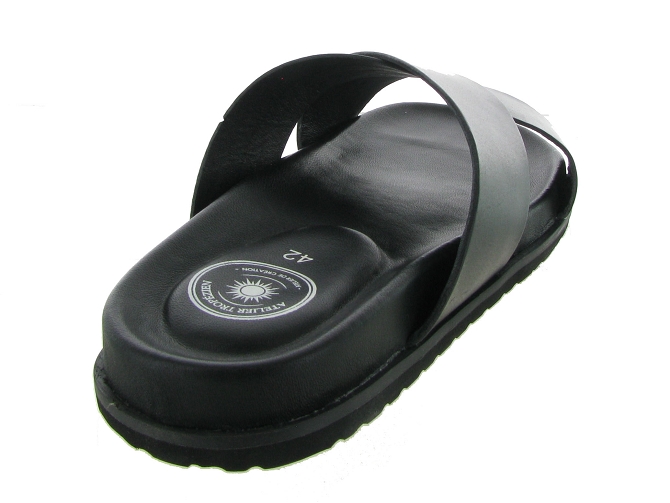 nu pieds - Mules et Tongs - homme - Cuir - Noir - Atelier tropezien4963801_5