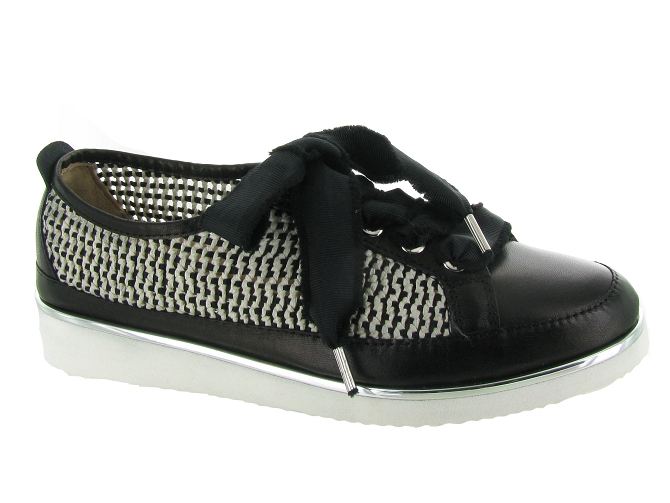 chaussures a lacets - Détente - femme - Cuir - Noir - Xsa