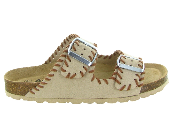 sandales et nu pieds - Mule Sabot - femme - Cuir - Beige - Armando4975502_2