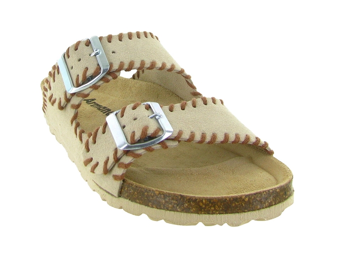 sandales et nu pieds - Mule Sabot - femme - Cuir - Beige - Armando4975502_3