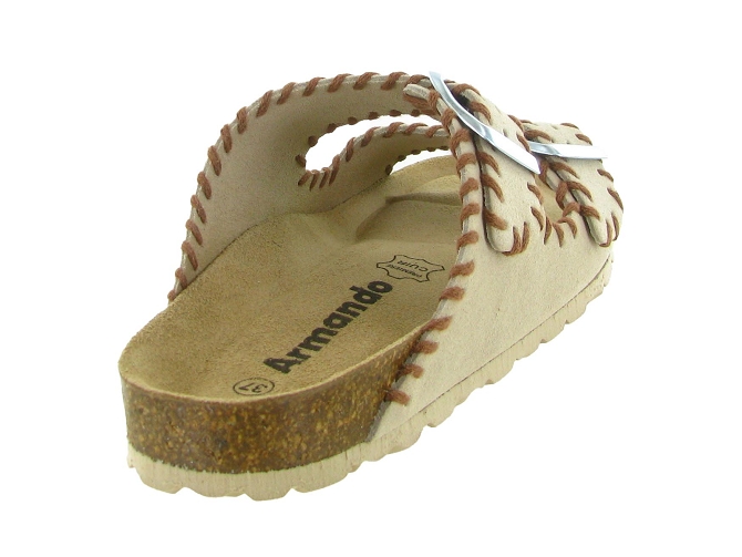 sandales et nu pieds - Mule Sabot - femme - Cuir - Beige - Armando4975502_5