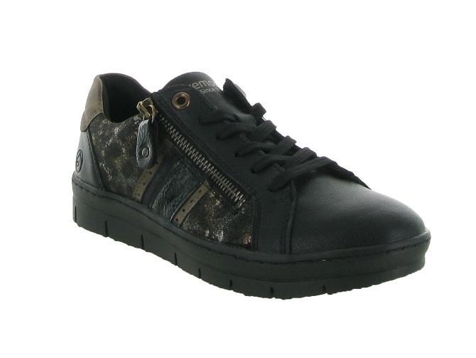 baskets et sneakers - Tendance - femme - Cuir - Noir - Remonte