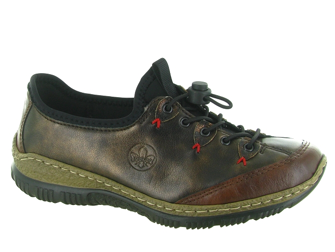 chaussures a lacets - Détente - femme - Synthétique - Bronze - Rieker