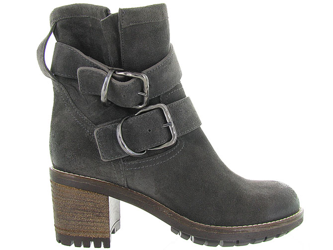 bottines et boots - Casual - femme - Cuir - Gris - Julie dee5041504_2