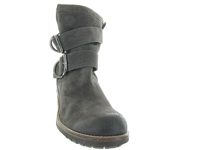 bottines et boots - Casual - femme - Cuir - Gris - Julie dee5041504_3
