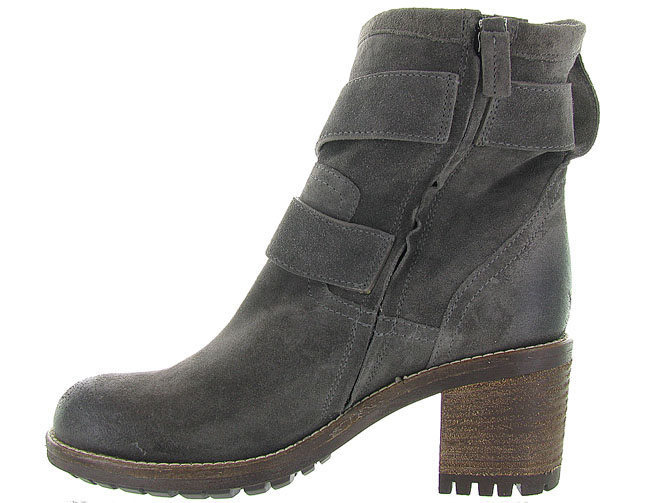 bottines et boots - Casual - femme - Cuir - Gris - Julie dee5041504_4