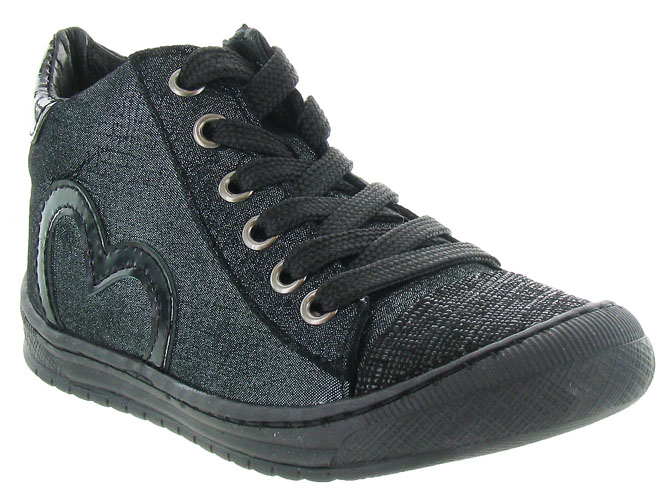 chaussures a lacets -  - junior fille - Cuir - Noir - Bellamy