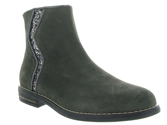 bottines et boots -  - junior fille - Nubuck - Kaki - Reqins