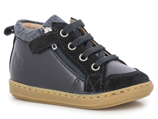 Shoo pom chaussures bebe du 18 au 27 bouba zip wool noir5310903_3