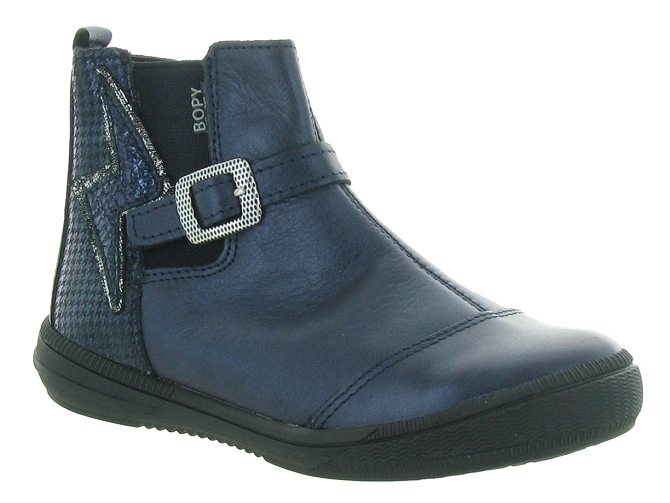 bottines et boots -  - junior fille - Cuir - Bleu Marine - Bopy