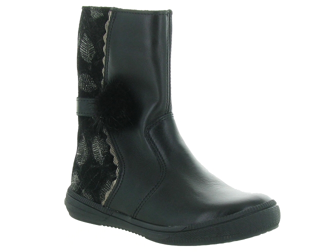 bottines et boots -  - junior fille - Cuir - Noir - Bopy