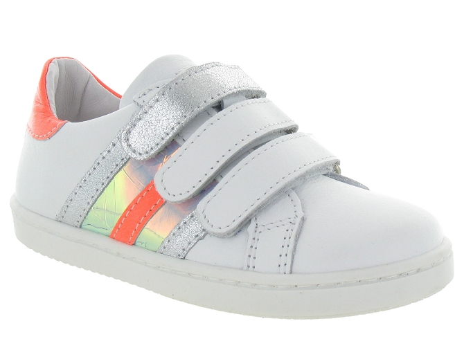 chaussures a scratch -  - junior fille - Cuir - Blanc - Bellamy