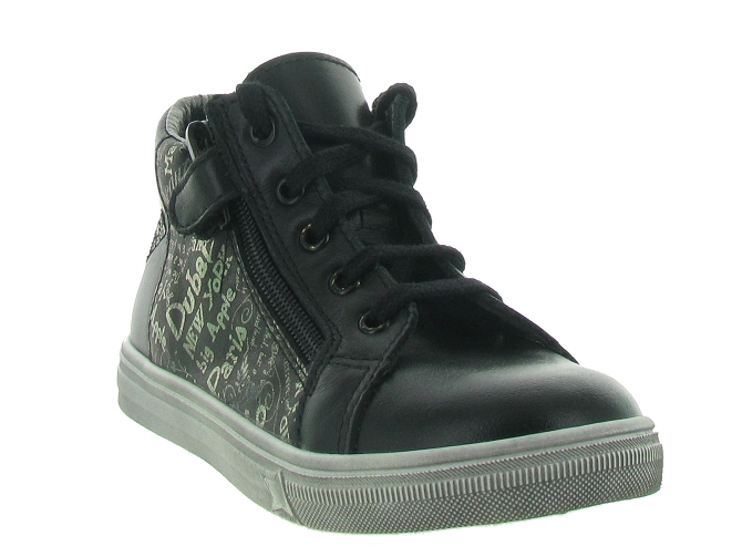 chaussures a lacets -  - junior fille - Cuir - Noir - Bopy