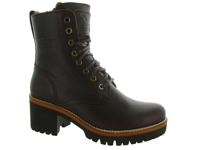 apres ski bottes fourrees - Chaussure neige - femme - Cuir - Marron - Panama jack