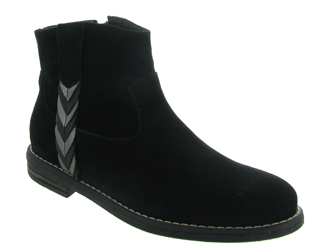 bottines et boots -  - junior fille - Nubuck - Noir - Reqins