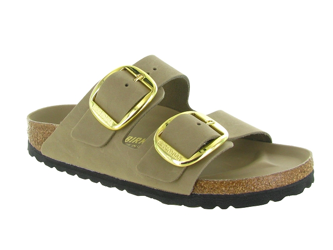 sandales et nu pieds - Confort - femme - Cuir Vernis - Beige - Birkenstock