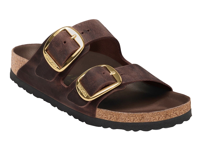 sandales et nu pieds - Confort - femme - Cuir Vernis - Marron - Birkenstock