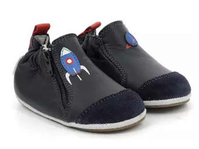 chaussons et pantoufles -  - bebe garcon - Cuir - Bleu - Robeez