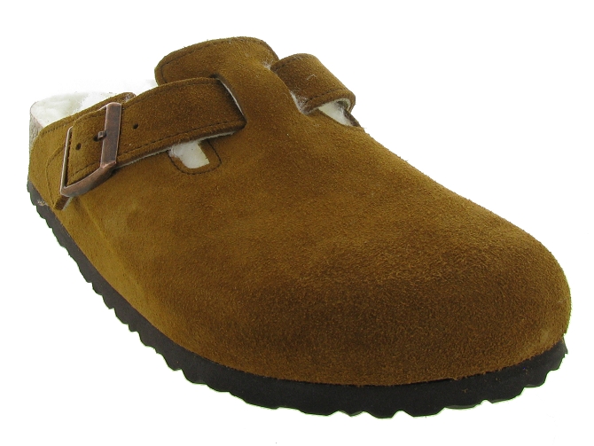 Birkenstock chaussons et pantoufles boston shearling marron5523901_3