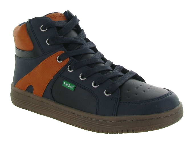 chaussures a lacets -  - junior garcon - Cuir - Bleu - Kickers