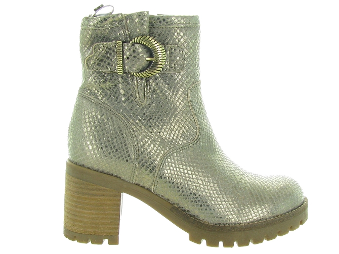 bottines et boots - Motardes - femme - Cuir laminé - Or - Minka design5543901_2