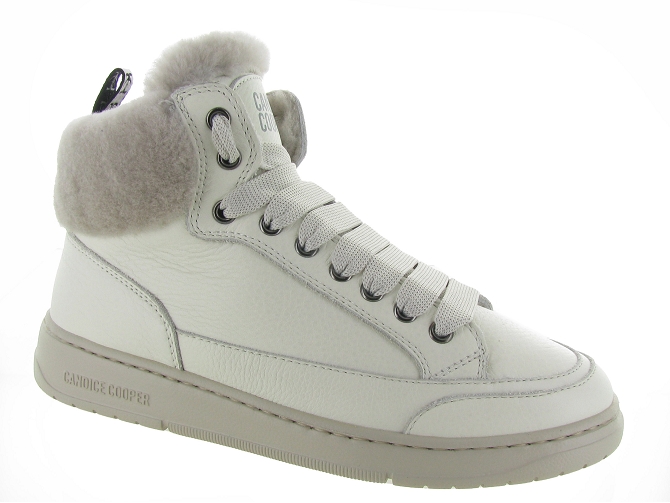 Candice cooper chaussures a lacets vela mid fur blanc