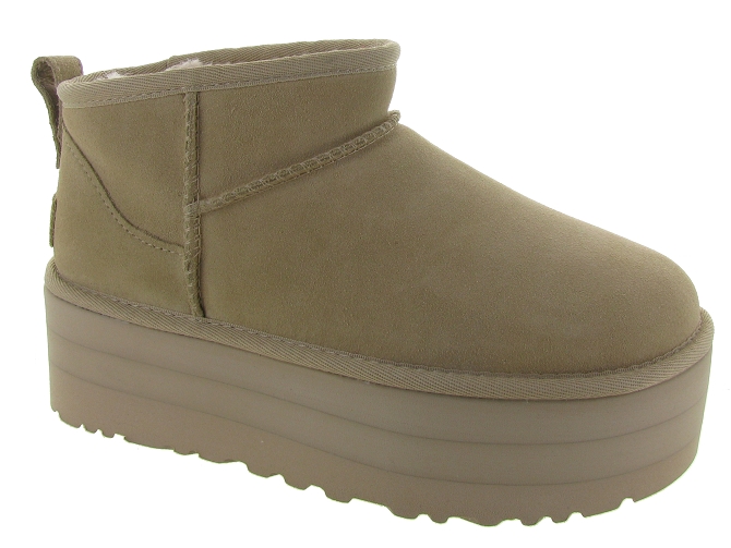 Ugg australia apres ski bottes fourrees classic ultra mini platform beige