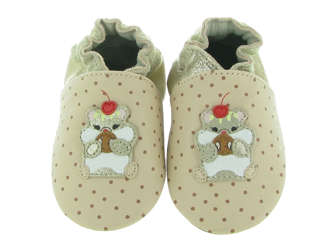 chaussons et pantoufles - Semelle souple - bebe fille - Cuir - Rose - Robeez