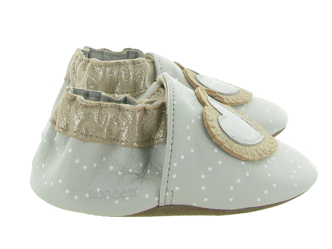 chaussons et pantoufles - Semelle souple - bebe fille - Cuir - Gris - Robeez5636901_2