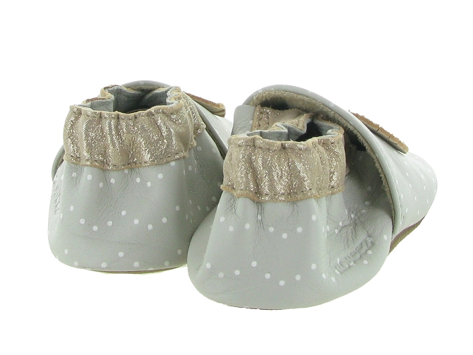 chaussons et pantoufles - Semelle souple - bebe fille - Cuir - Gris - Robeez5636901_3