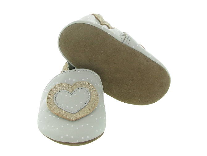 chaussons et pantoufles - Semelle souple - bebe fille - Cuir - Gris - Robeez5636901_4