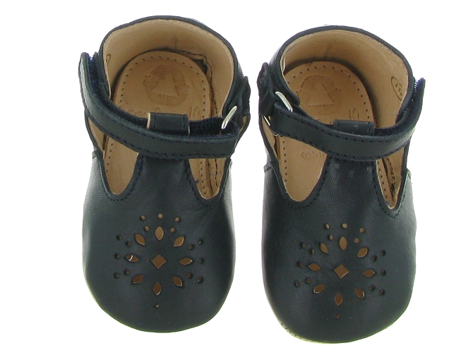 chaussons et pantoufles - Semelle souple - bebe fille - Cuir - Bleu Marine - Easy peasy