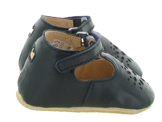 chaussons et pantoufles - Semelle souple - bebe fille - Cuir - Bleu Marine - Easy peasy5642901_2