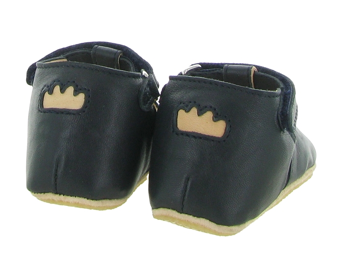 chaussons et pantoufles - Semelle souple - bebe fille - Cuir - Bleu Marine - Easy peasy5642901_4