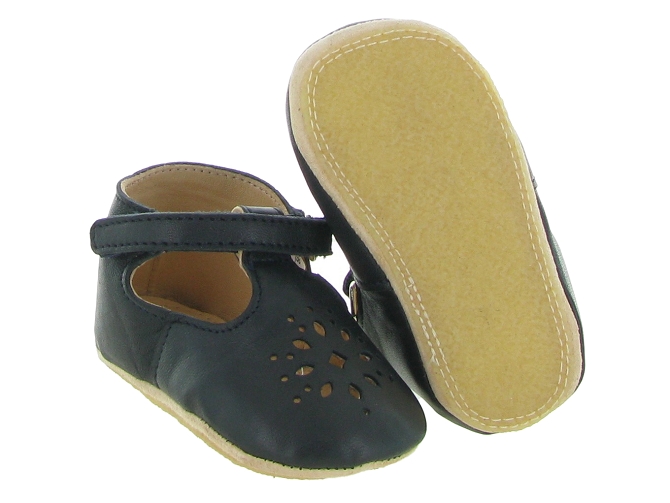 chaussons et pantoufles - Semelle souple - bebe fille - Cuir - Bleu Marine - Easy peasy5642901_5