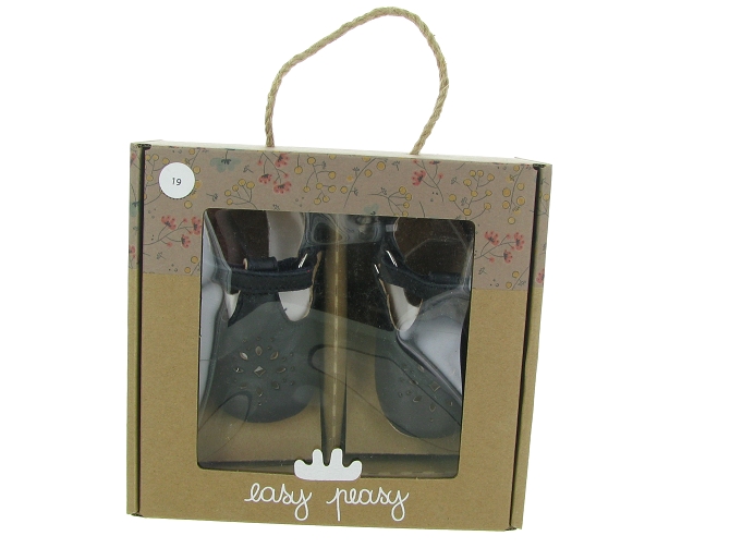 chaussons et pantoufles - Semelle souple - bebe fille - Cuir - Bleu Marine - Easy peasy5642901_6