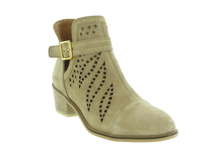 bottines et boots - Casual - femme - Cuir - Beige - Alpe